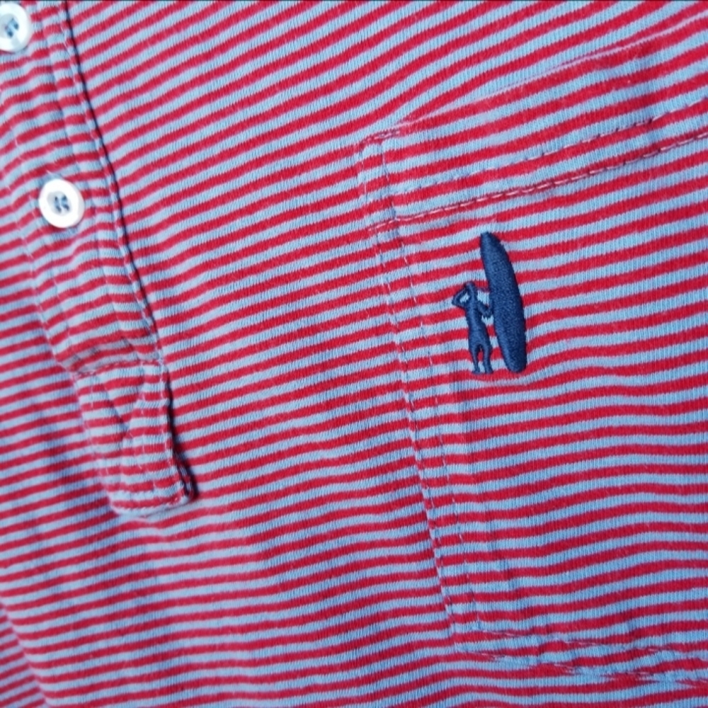 Johnnie O Polo BLUE/RED Striped Golf Shirt (Men XXL/2X) Short Sleeve Soft Cotton - Picture 3 of 10